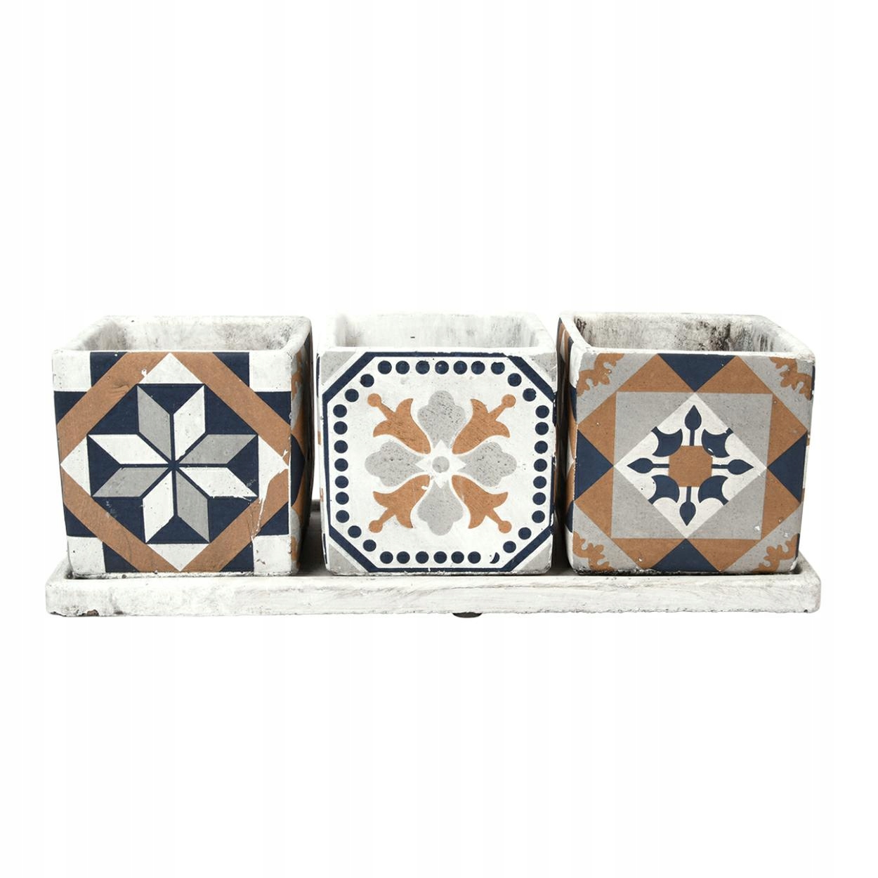 Betónový kvetináč modrý, sivý, žltý Esschert Design 36 cm × 13,3 × 12,6 cm